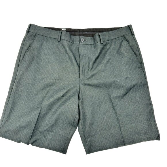 Van Heusen Mens Gray Pinstripe Dress Pants 40x30 Flat Front - Picture 8 of 9